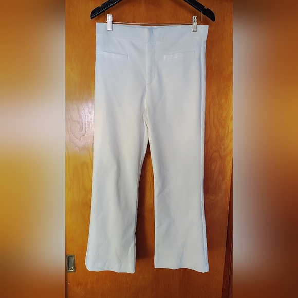 🤍 Zara High-Rise White Wide-Leg Pants — NWT — Size L 🤍 - Picture 2 of 6